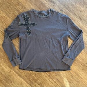 Y2K Graphic Shirt Waffle Third Rail, Sz L